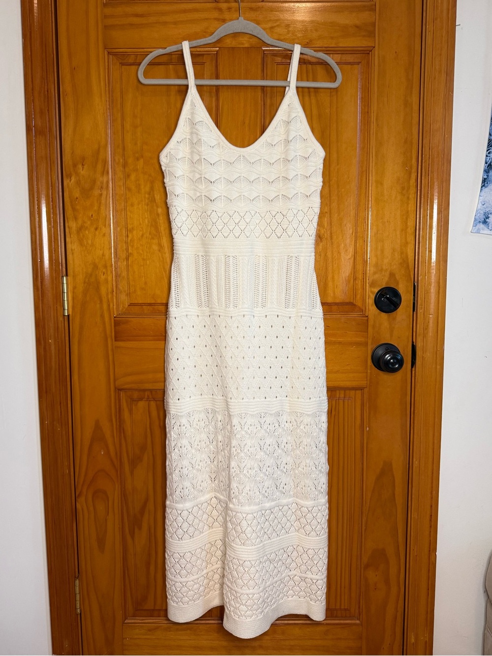 Caroline Constas Crochet Ivory Maxi Dress 100% Cotton